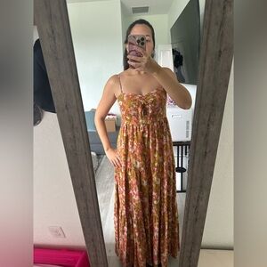 House of Harlow 1960 Floral Maxi Dress - Pink and Orange